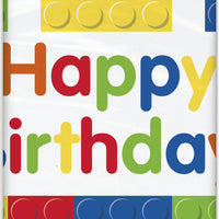 Building Blocks Birthday Tablecover 54 in X 84 in 1 ct. 