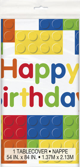 Building Blocks Birthday Tablecover 54 in X 84 in 1 ct.