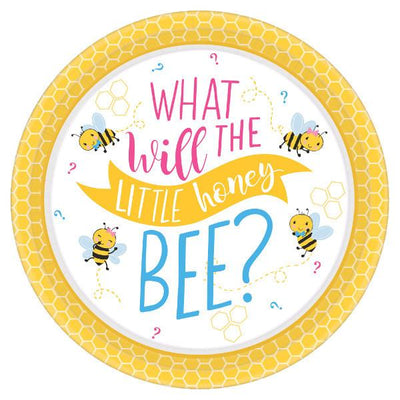 10.5 in Little honey bee dinner paper plates, 8 count