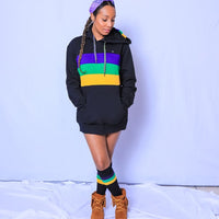 Pullover Hoodie Black Mardi Gras