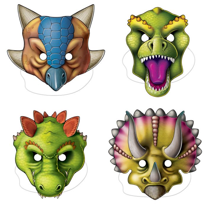 Dino-Mite Dinosaur Paper Masks (8 count) – instaballoons Wholesale