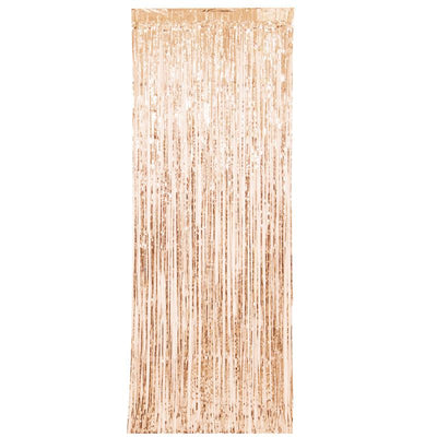 Rose Gold Fringe Door Curtain  3 x 8 ft