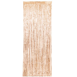 Rose Gold Fringe Door Curtain  3 x 8 ft