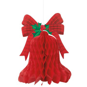 Red Bell Christmas Honeycomb Hanging Decoration  15",12"