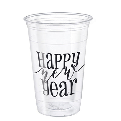 Happy New Year Clear 16oz Plastic Party Cups  8ct