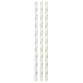 Gold Diamond Print Paper Straws 10ct