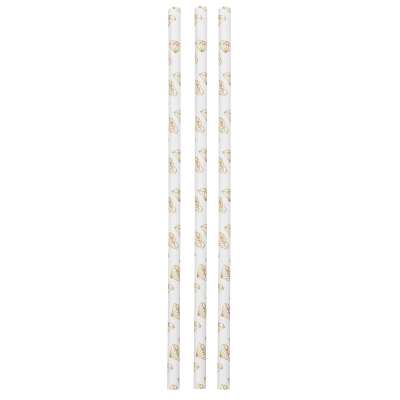 Gold Diamond Print Paper Straws 10ct