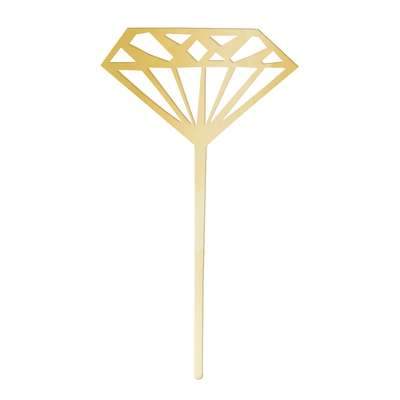 Plastic Gold Diamond Cupcake Toppers 5ct