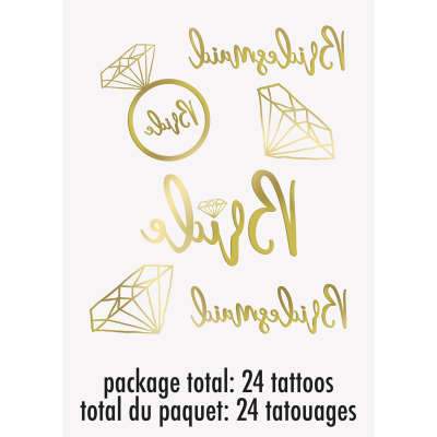 Metallic Foil Bachelorette Party Tattoos 24ct