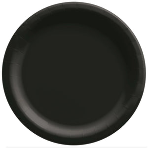 6 3/4" Jet Black Round Paper Plates 20 ct.