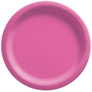Bright Pink 6 3/4" Round Paper Plates 20 ct.