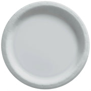 6 3/4" Round Paper Plates -  Silver 20 ct.