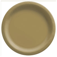 Gold 6 3/4" Round Paper Plates 20 ct.