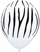11" Zebra Stripes Latex Balloons 50 ct.