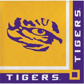 LSU  2 PLY BEVERAGE NAPKINS 20 CT