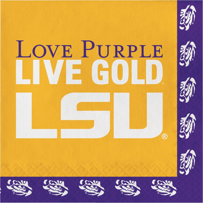 LSU 2 PLY LUNCH NAPKINS 20 CT