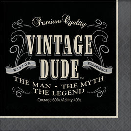 VINTAGE DUDE LUNCH NAPKINS 16 CT