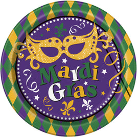 Masquerade Mardi Gras Round 9" Dinner Plates  8ct