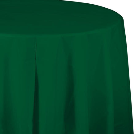HUNTER GREEN PLASTIC ROUND TABLECOVER 1 CT. 