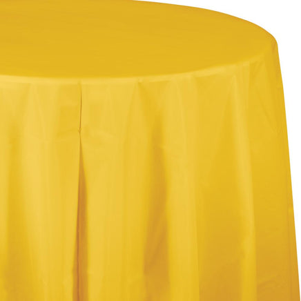 SCHOOL BUS YELLOW ROUND PLASTIC TABLECOVER 1 CT. 