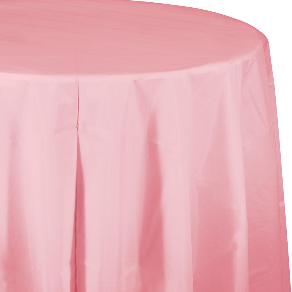 CLASSIC PINK ROUND PLASTIC TABLECOVER 1 CT. 