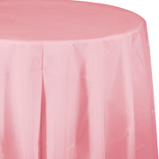 CLASSIC PINK ROUND PLASTIC TABLECOVER 1 CT. 