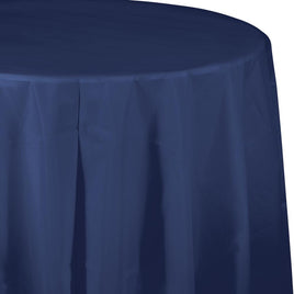 NAVY ROUND PLASTIC TABLECOVER 1 CT.