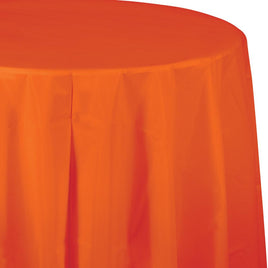 SUNKISSED ORANGE ROUND PLASTIC TABLECOVER 1 CT. 