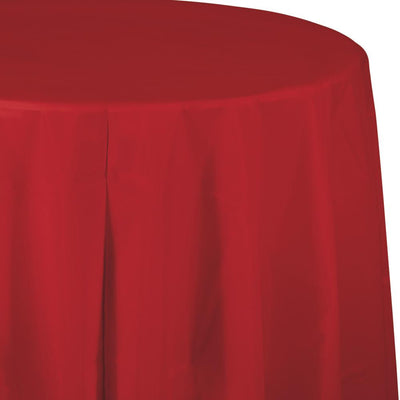 CLASSIC RED ROUND PLASTIC TABLECOVER 1 CT. 