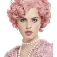 Deluxe 20s Flirty Flapper Wig- Pastel Pink