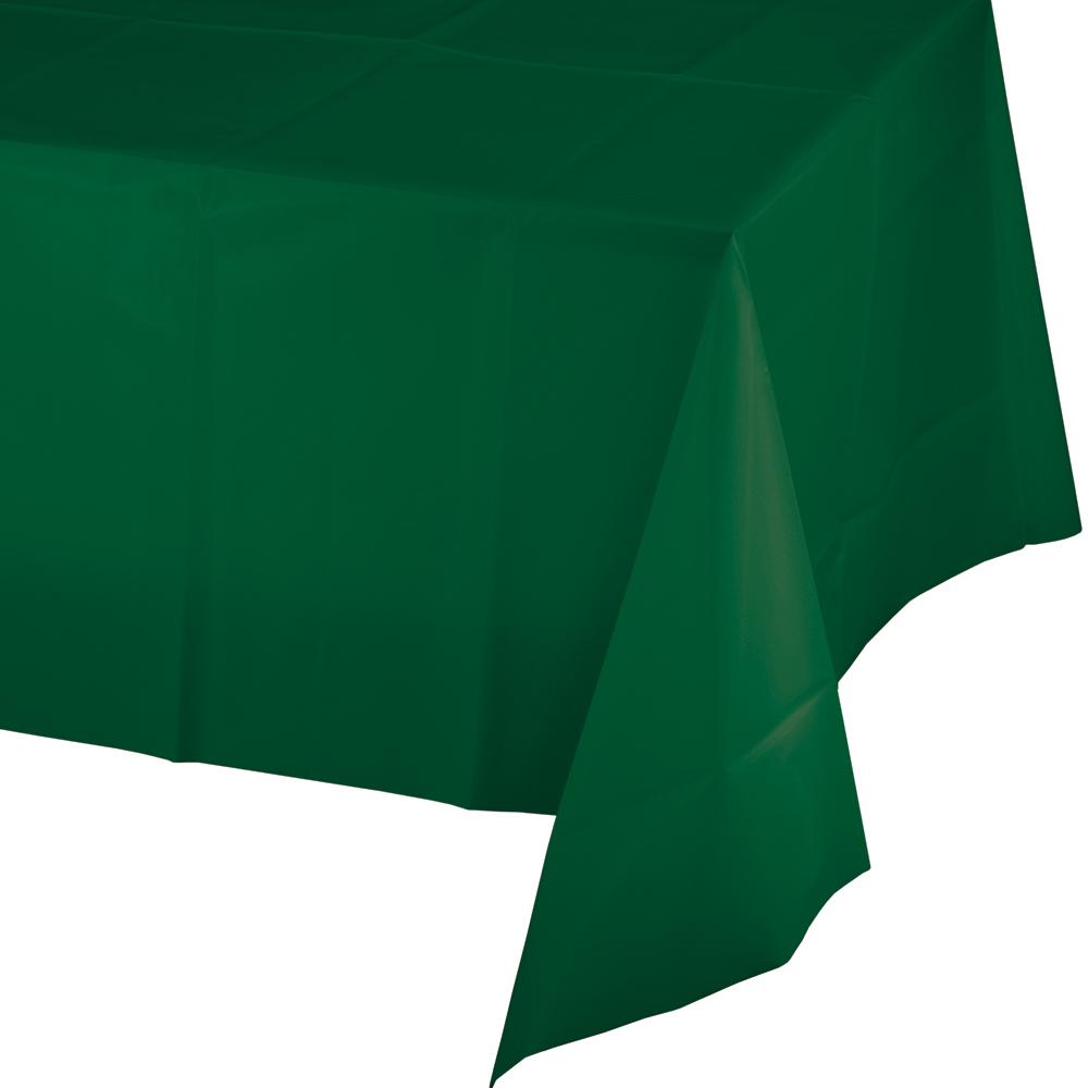 HUNTER GREEN PLASTIC TABLECOVER 54in.X108in.  1CT. 