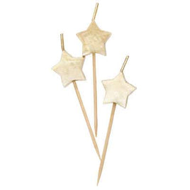 Gold Star Pick Birthday Candles 6ct