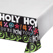 Holy Bleep Plastic Tablecover 54 in. X 108 in. 1 ct 