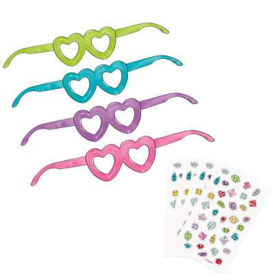 DIY Heart Glasses Party Craft Kit for 4