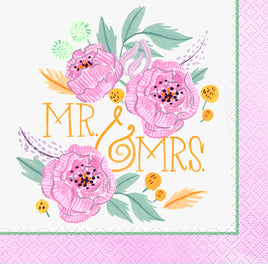 Floral Bridal Beverage Napkins 16 ct.