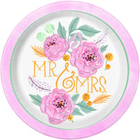 9 in. Floral Bridal Plates 8 ct 
