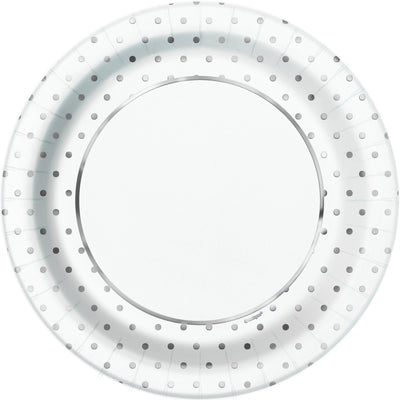 Elegant Silver Foil Dots Round 9