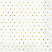 Elegant Gold Foil Dots Luncheon Napkins  16ct - Foil Stamped