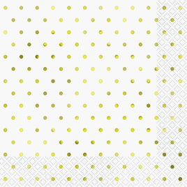 Elegant Gold Foil Dots Luncheon Napkins  16ct - Foil Stamped
