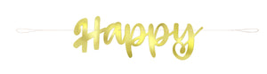 Gold Script Foil  "Happy Anniversary" Banner