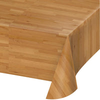 WOOD PLASTIC TABLECLOTH 54X108 1CT