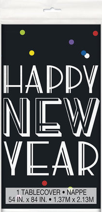 Neon Dots New Years Rectangular Plastic Table Cover  54"x84"
