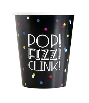 Neon Dots New Years 9oz Paper Cups  8ct