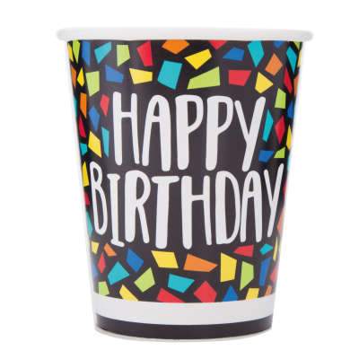 Colorful Mosaic Birthday 9oz Paper Cups 8ct