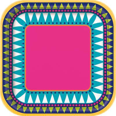 Boho Fiesta Square 7" Dessert Plates 10ct