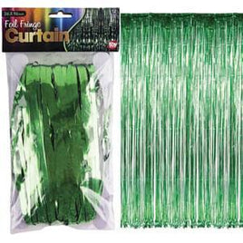 GREEN FOIL FRINGE CURTAIN 36" X 96"