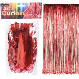 RED FOIL FRINGE CURTAIN 36" X 96"