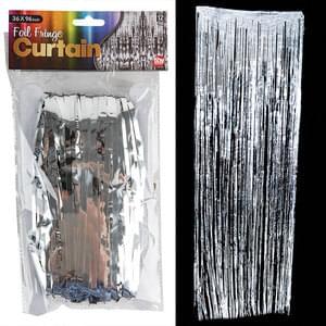 SILVER FOIL FRINGE CURTAIN 36" X 96"