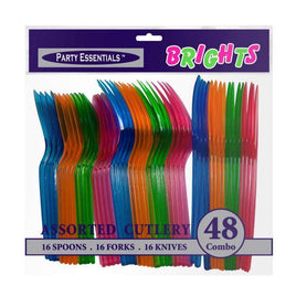 Regular Assorted Plastic Cutlery - Assorted Neons 48 Ct.
