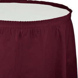 BURGUNDY  14'x29" PLASTIC TABLE SKIRT 1 CT. 